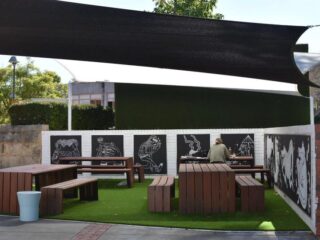Artificial grass courtyard at Curtin University, Perth