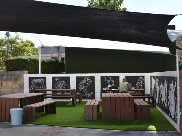 Artificial grass courtyard at Curtin University in Perth