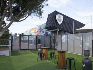 Artificial grass beer garden at Badlands Bar, Northbridge
