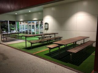 Artificial grass at The Orange Box cafe, North Fremantle
