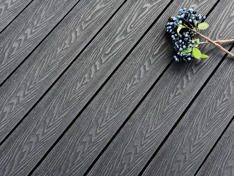 Composite decking board grain and surface texture